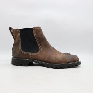 John Varvatos USA Boots Men's Size 10 Brown Leather Chelsea Pull On